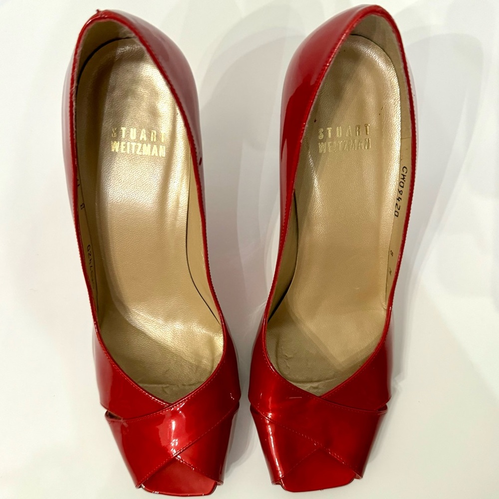 Euc Stuart Weitzman Max Red Quasar Patent Leather… - image 3